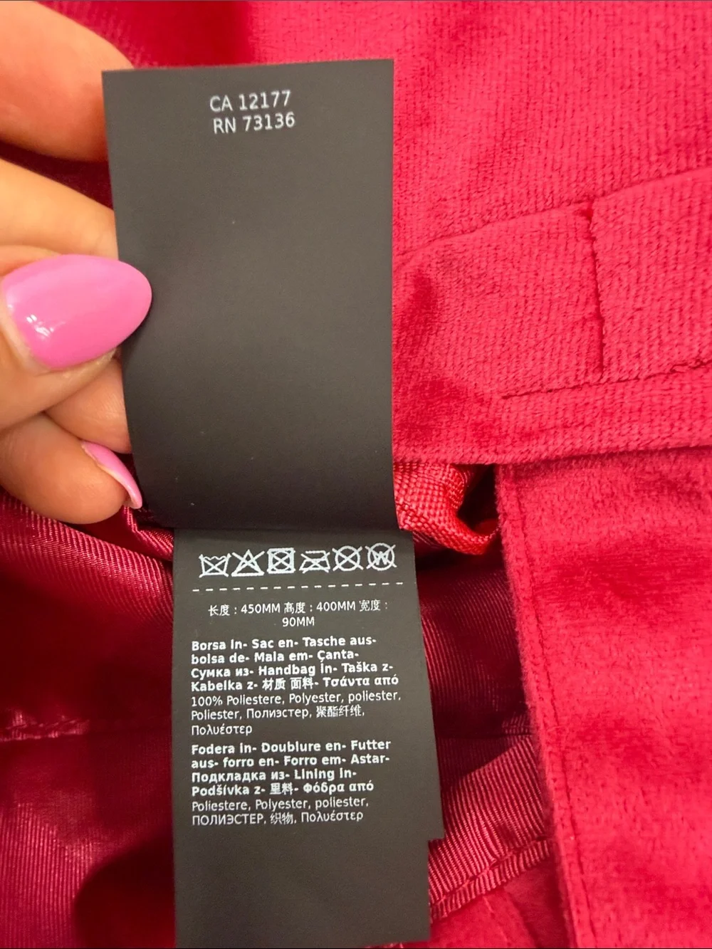 MaxMara Red Velvet Tote Bag with Monogram